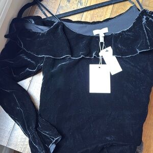 Joie velvet cold shoulder top